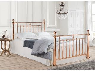 4ft6 Double Alex Rose Gold Traditional Metal Bed Frame